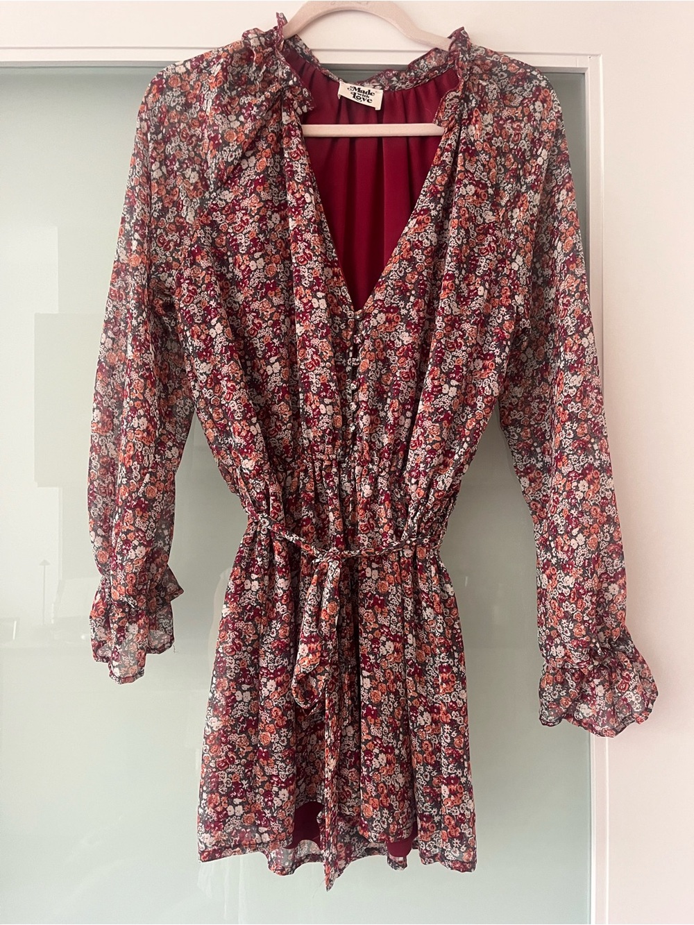 Floral Chiffon Long Sleeve Romper